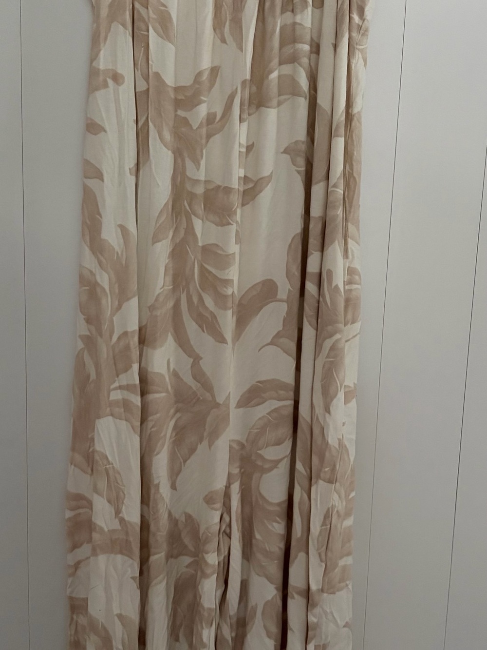 Z Supply Cream romper with Tan Leaf Print